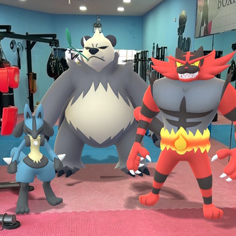 Happy Pokèmon Day from your favorite Fighting type gym leader and the crew! 

Lucario- Bergamo 
Pangoro- Batista 
Incineroar- Eddy Fuego 

#ポケモンプレゼンツ 
#ポケモンデー 
#Pokemon30 
#PokemonGO 
#Pokemon30thAnniversary