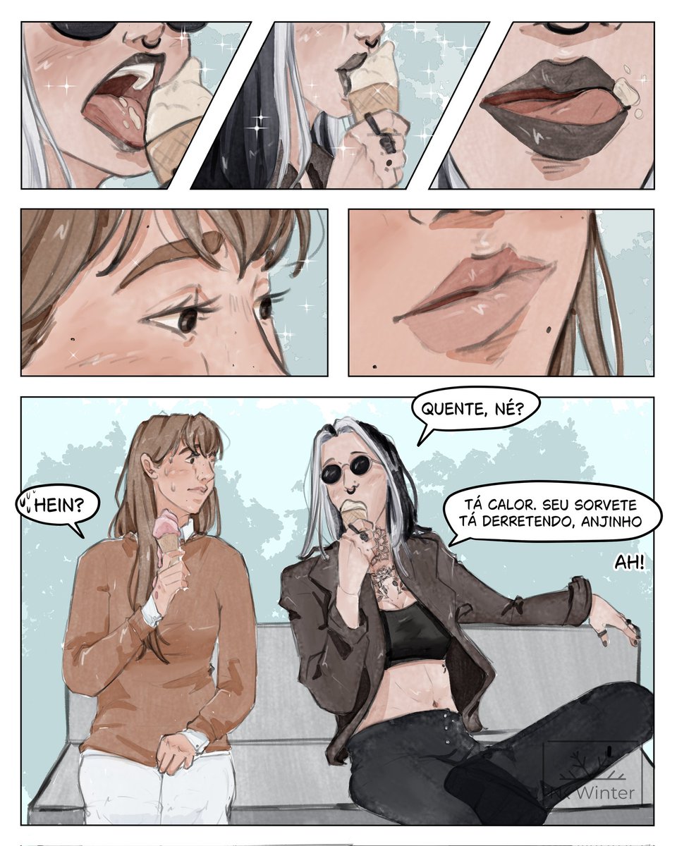 mandaram eu escrever aquilo que eu queria ler então eu e minha esposa decidimos escrever um romance +18 sáfico entre uma gótica mal encarada e uma crente. E pra melhorar a gente transformou a história delas em uma webcomic GRATUITA sim!!