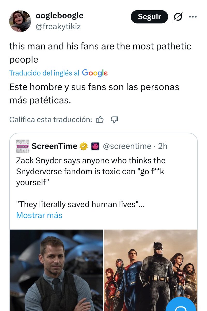 Como era de esperarse, ya empezaron a atacar a Zack Snyder por sus declaraciones.