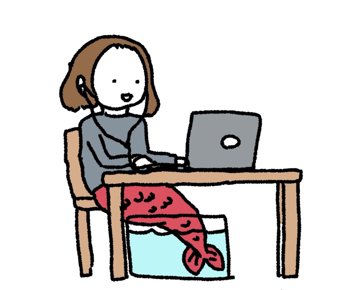人魚のリモート会議
