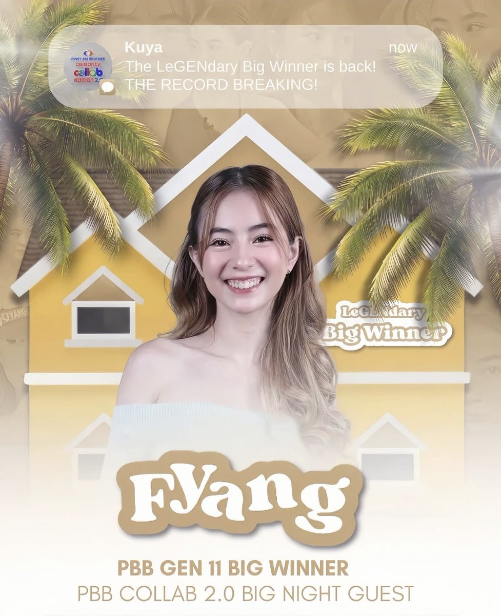 TeamFyangWW's tweet photo. 𝐁𝐈𝐆 𝐖𝐈𝐍𝐍𝐄𝐑 𝐅𝐘𝐀𝐍𝐆 𝐈𝐒 𝐁��𝐂𝐊! ✨

The LeGENdary Big Winner is back on stage. Fyang is joining Collab 2.0 as a guest performer this Saturday, February 28.

Don’t miss this iconic night as she lights up the stage and slays the night with her charisma and star power. https://t.co/DvwIXavKKw