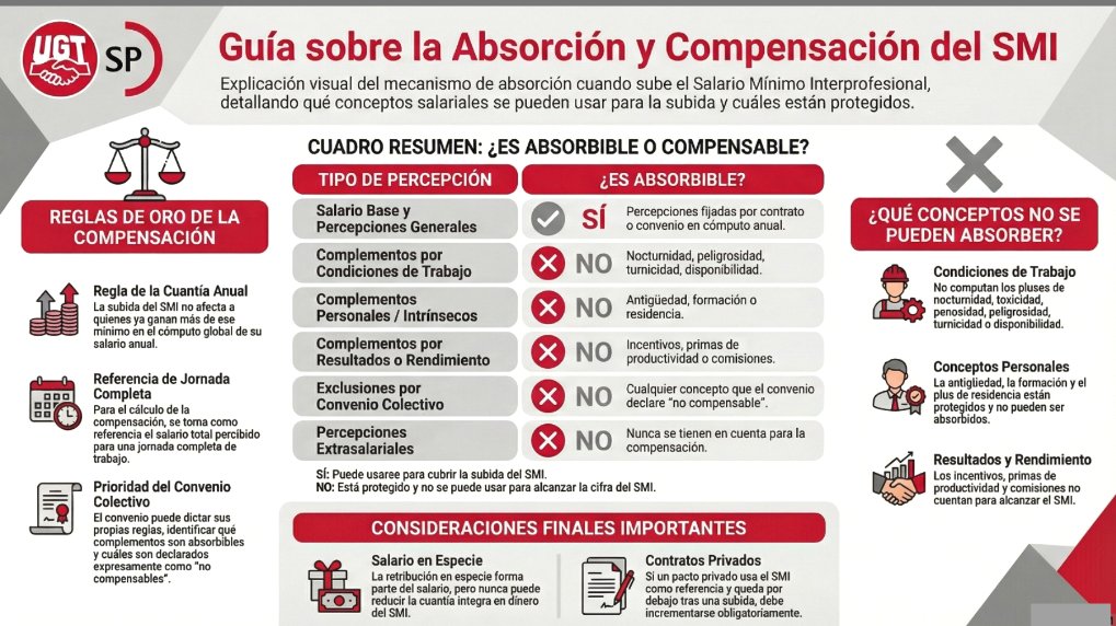UGT y CCOO celebran el avance del Real Decreto que transpone la Directiva europea de salarios mínimos y limita la absorción sobre las subidas del SMI.

ugt-sp.es/ugt-y-ccoo-cel…
