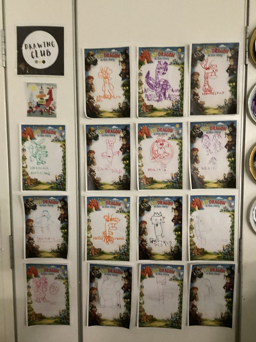 MrsGriffiths7's tweet photo. In drawing club this week we drew the dragon. We also spoke about heroes and villains and drew them too 🐉🧌 #dragon #drawingclub #eyfs https://t.co/JFx9OZ6XSQ