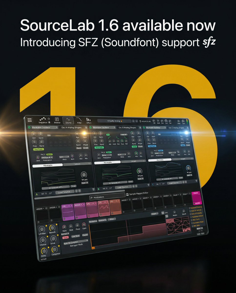 SourceLab v1.6.0 is officially LIVE! 🚀
We’re keeping the momentum going! Just weeks after our massive v1.5 overhaul, we’re back with v1.6, bringing one of your most requested features: SFZ Support.

What’s New:
🎹 SFZ Support: You can now drag and drop .sfz files directly onto a
