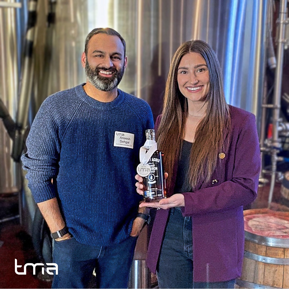 TMAInfo's tweet image. Huge thanks to Aneesh Sehgal &amp;amp; Bryanna Morris of @CliftonLarsonAllen for donating to TMA Education Foundation, fueling future manufacturers! #NexGen #TMA #TMA26 #JoinUs #Support #Donate JEwald@TMAillinois.org