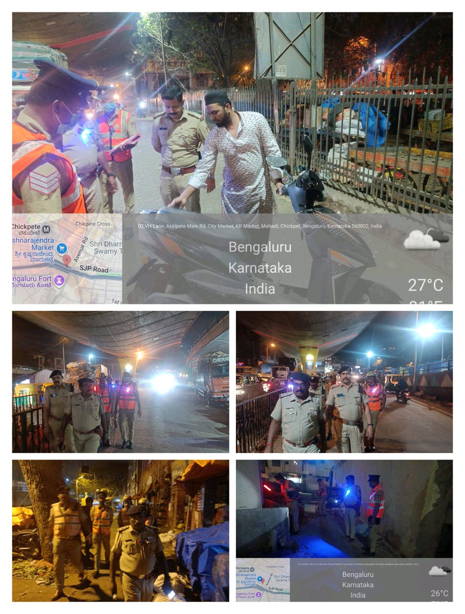 citymarketps's tweet photo. ಇಂದು ಮಾನ್ಯ ಪೊಲೀಸ್ ಆಯುಕ್ತರು ಬೆಂಗಳೂರು ನಗರ ರವರ ಆದೇಶದಂತೆ ಠಾಣಾ ವ್ಯಾಪ್ತಿಯಲ್ಲಿ ವಿಶೇಷ ಗಸ್ತನ್ನುಮಾರ್ಕೆಟ್ ಕಾಂಪ್ಲೆಕ್ಸ್ ಮೈಸೂರು ರಸ್ತೆ ಮಾರ್ಕೆಟ್ ಸುತ್ತಮುತ್ತ #areadomination #Footpatrolling ಮಾಡಲಾಯಿತು #Nakapoint ನಲ್ಲಿ ಅನುಮಾನಾಸ್ಪದ ವಾಹನಗಳ ತಪಾಸಣೆ ಮಾಡಲಾಯಿತು.@DgpKarnataka @CPBlr @JointCPWest @DCPWestBCP https://t.co/t60nCYbuWc