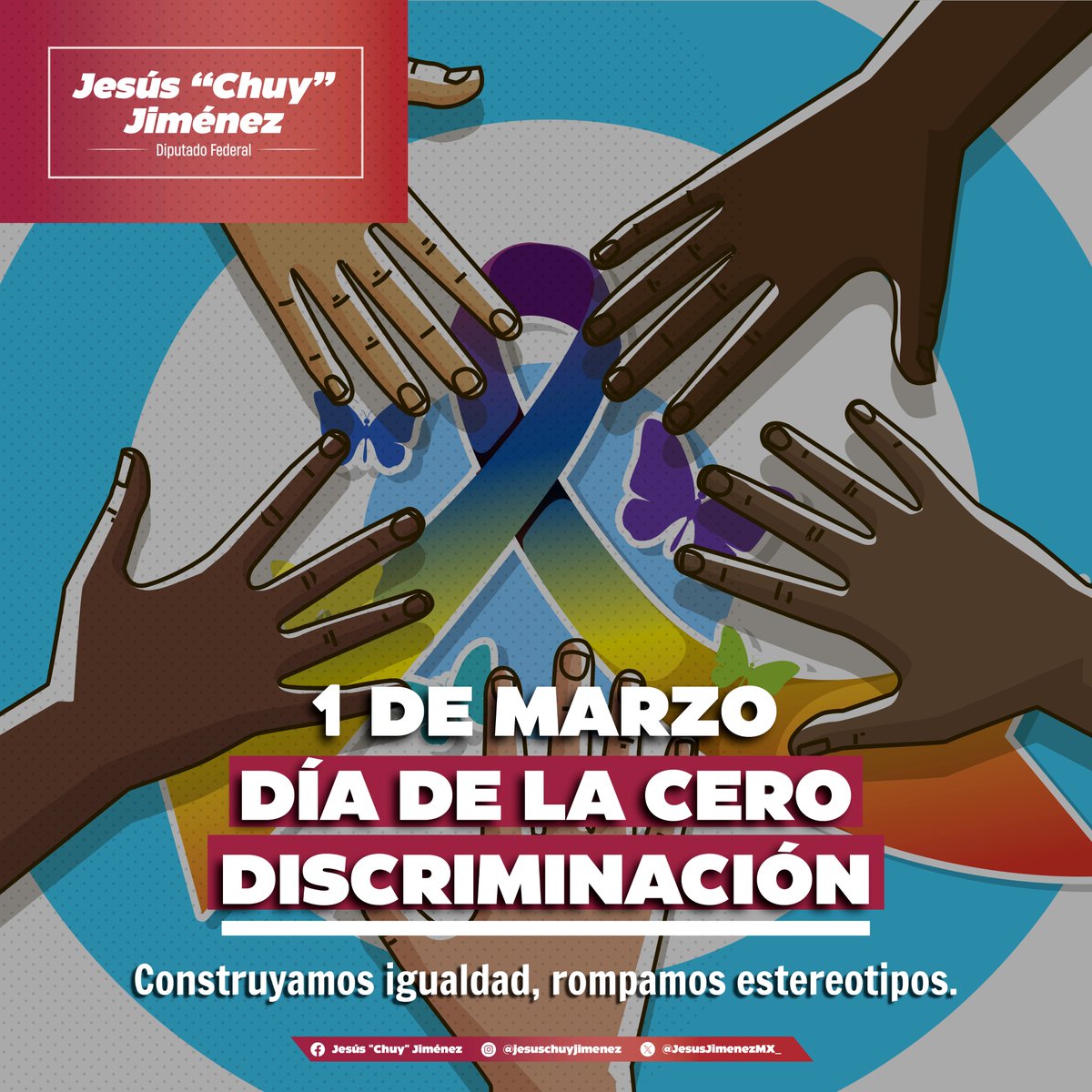Hoy, en el Día de la #CeroDiscriminación, reafirmamos nuestro compromiso con la igualdad y la dignidad. Discriminar vulnera derechos, debilita el tejido social y frena el desarrollo. Erradicarla es tarea colectiva y deber permanente del Estado. 

#NoALaDiscriminación