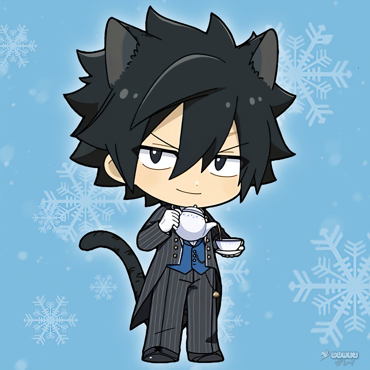 I want to be attended to by this cute kitten😽🖤❄️☕️