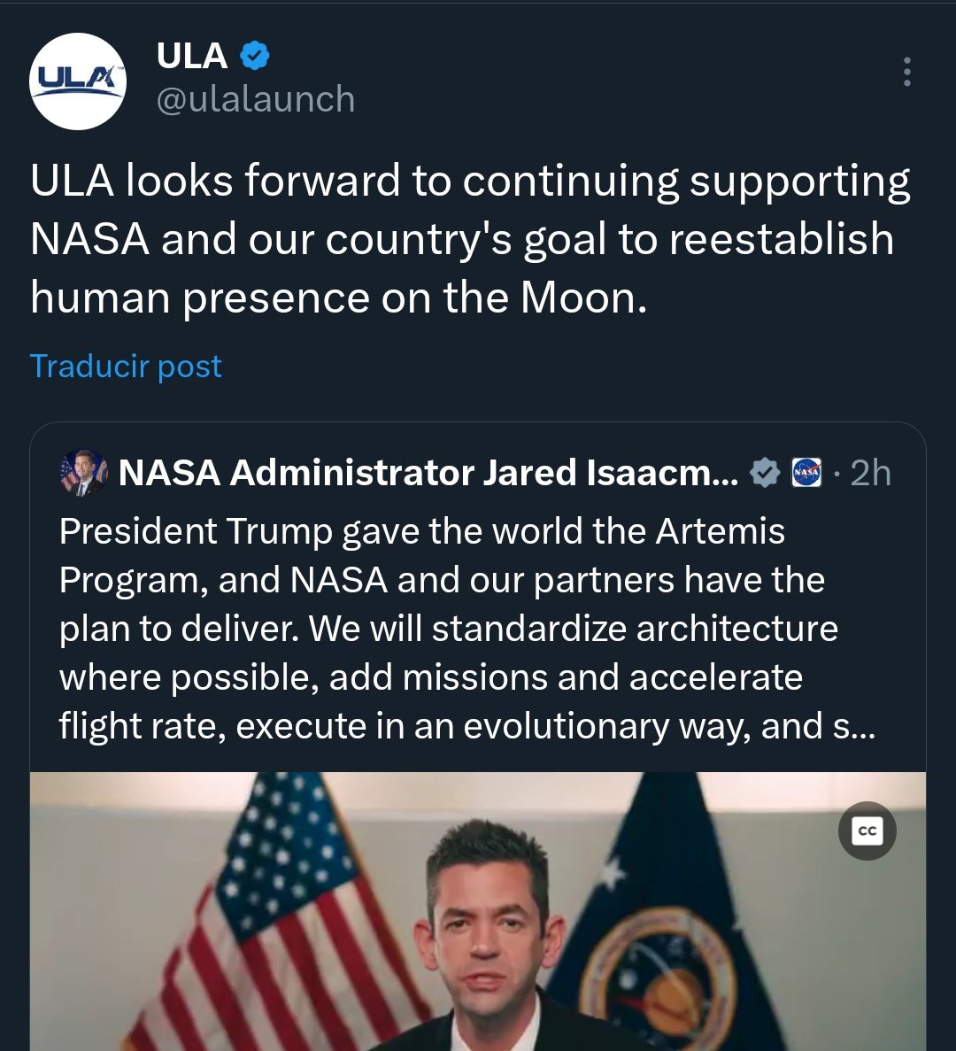 SpaceNosey's tweet image. Los principales actores de la industria espacial estadounidense parecen contentos con las nuevas medidas tomadas por la @NASA.

#ArtemisII @NASA @esa #SLS