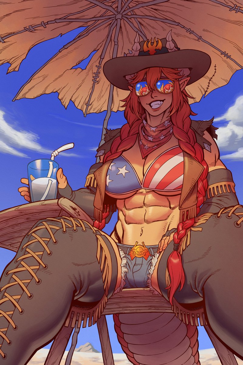 JosephVirtuoso's tweet photo. I haven't seen anyone point out that I based my Zentreya piece on the Desert Punk poster yet, so here it is

#zentreart https://t.co/9HyZrrog1n