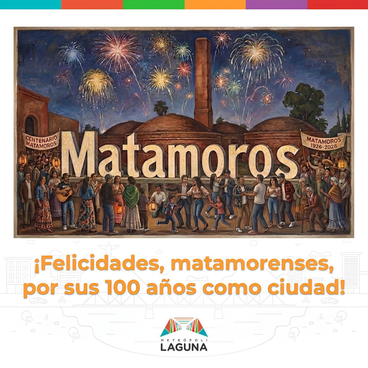 ¡Matamoros cumple 100 años! ¡Y qué centenario tan bien ganado!

Esta ciudad ha sabido levantarse, adaptarse y reinventarse cada vez que la realidad le ha puesto retos. 

Ha convertido desafíos en impulso, y ese impulso se nota. 

Se nota en su gente trabajadora, en sus familias,