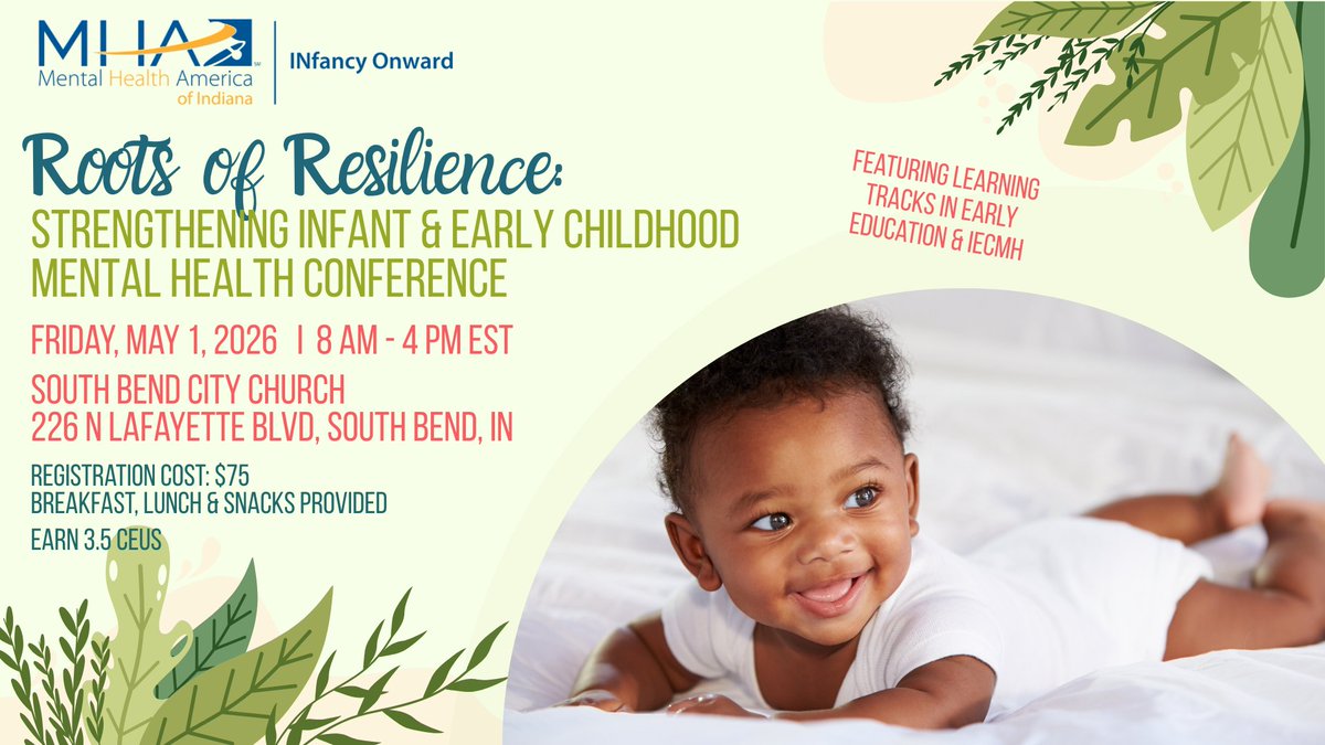 🌱 Roots of Resilience: Strengthening Infant &amp; Early Childhood Mental Health Conference

Join INfancy Onward for a statewide conference supporting young children, families, and the workforce!

Register: mhai.givevirtuous.org/Event/roots-of… 💚