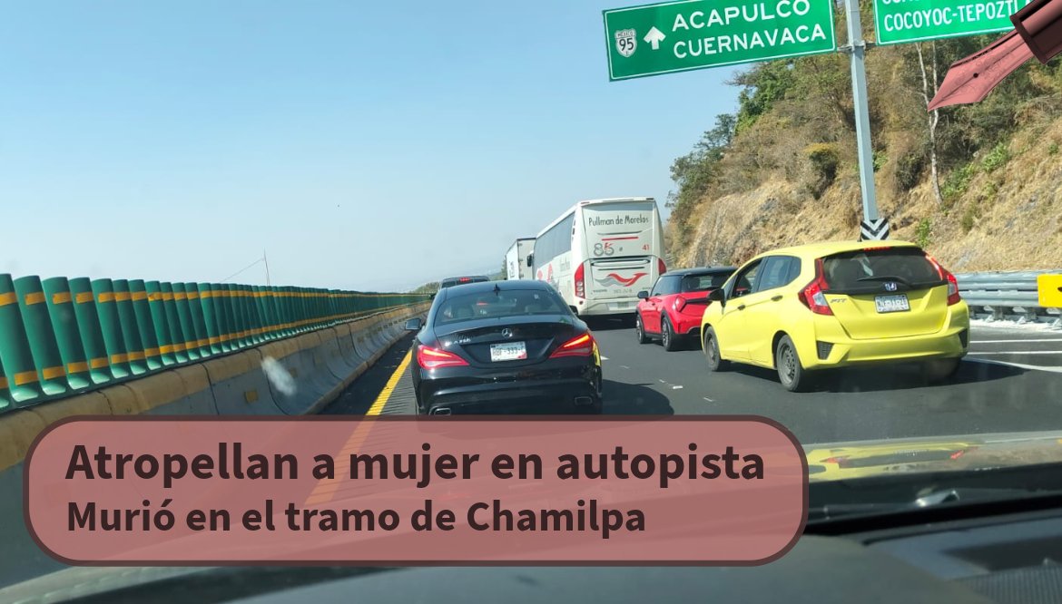 🚨 Una mujer que recogía botellas de pet sobre la autopista México-Cuernavaca, fue atropellada, se desconocen los detalles. La víctima perdió la vida en el lugar. El operativo para el levantamiento del cuerpo generó un congestionamiento vial esta mañana en la vía de cuota.