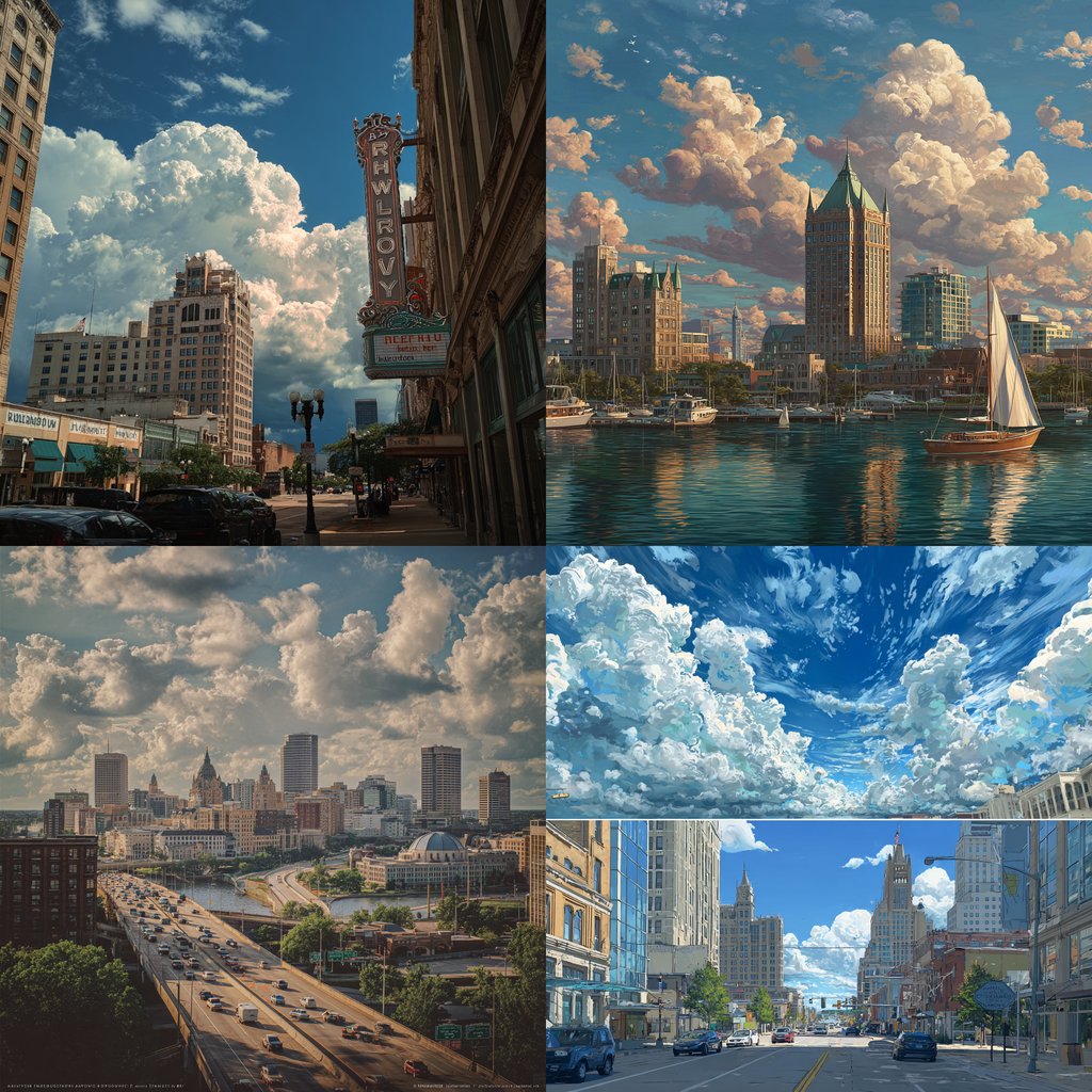 WeatherWindowAI's tweet photo. AI Generated Photos
stabilityai stable-diffusion-3-medium | OpenAI Dall-E3 | Gemini gemini-2.5-flash-image | Midjourney 

"Breezy and Partly Cloudy weather in Milwaukee Wisconsin United States" https://t.co/0y5ctOjg2P