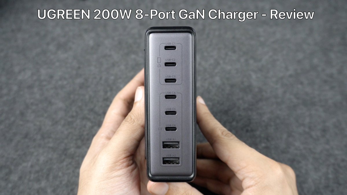 UGREEN 8-Port 200W GaN Charger for MacBook, iPhone &amp; More – Review ioshacker.com/reviews/ugreen…