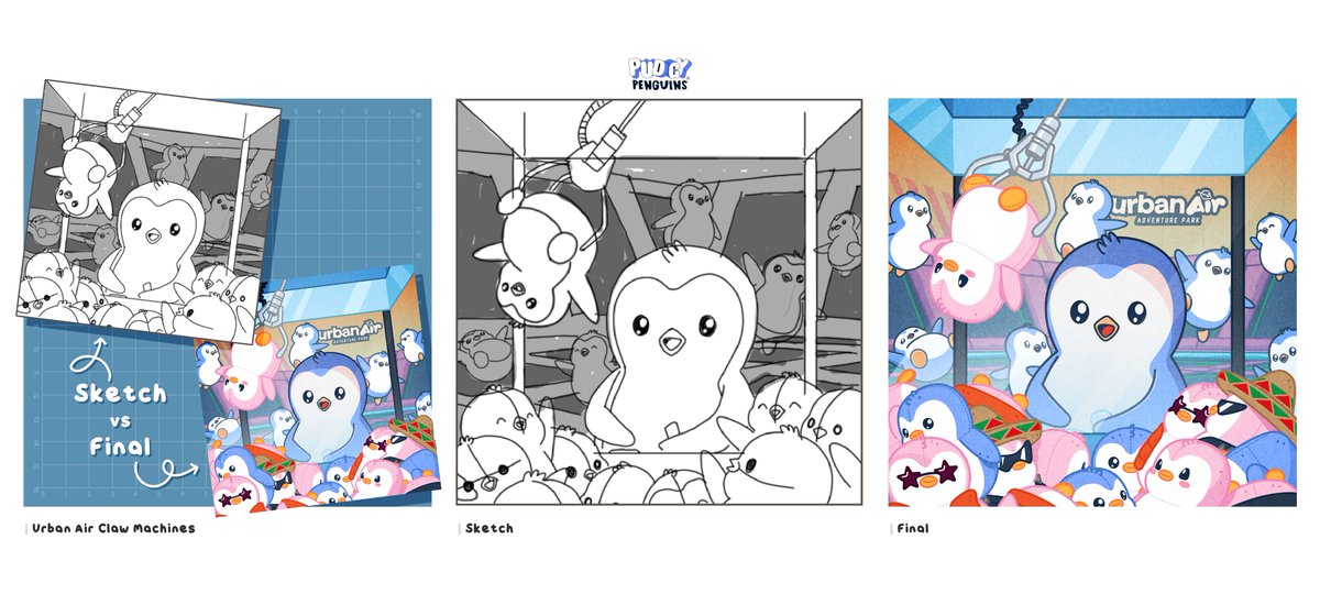 Welp, now I have no excuse not to take the kid to the trampoline park 😅

Here's some BTS on this <a href="/pudgypenguins/">Pudgy Penguins</a> illustration!