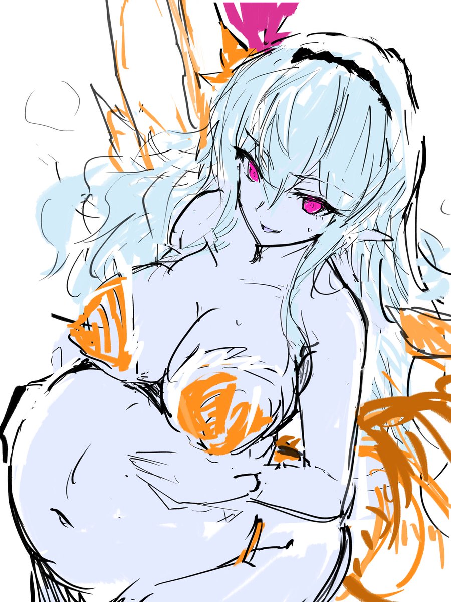 ターム女王なロックブーケさまwip

（珍くお腹大きい絵なのでボカシ）