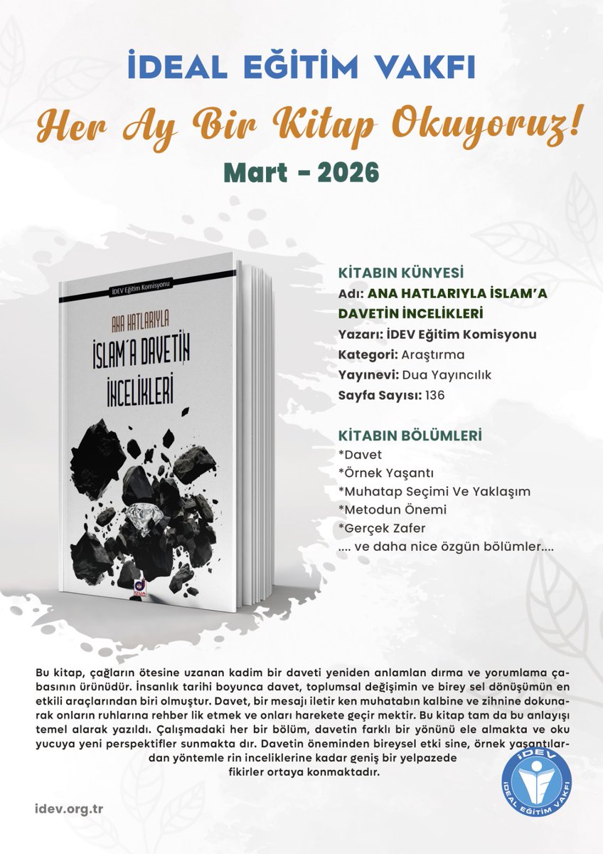 Bir ayın daha sonuna geldik, yeni bir aya merhaba diyoruz!

'Her ay 1 kitap okuyoruz' ile Mart Ayı tavsiye kitabı...👇