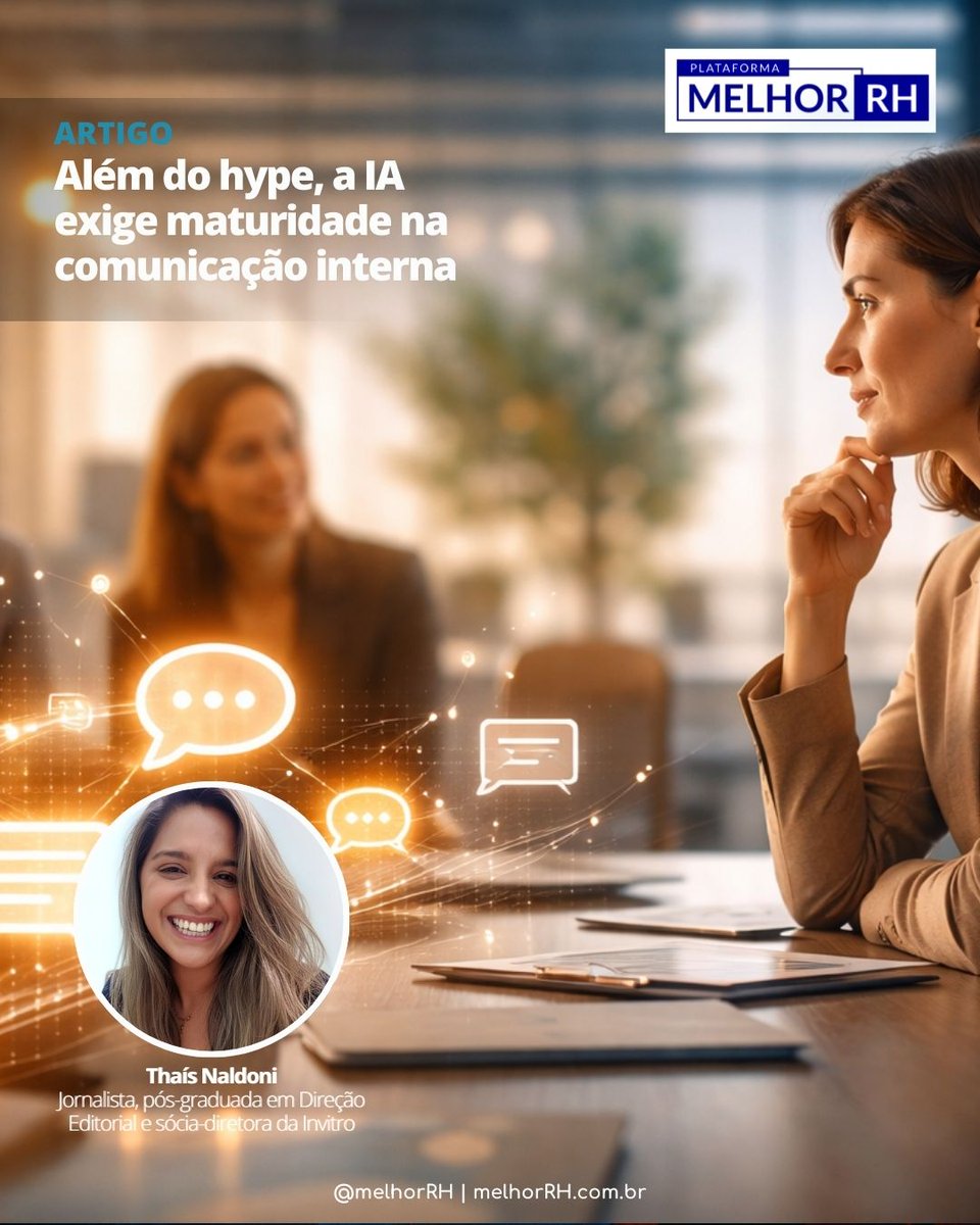 🤖 A IA já deixou de ser novidade. O desafio agora é cultural. No artigo de Thaís Naldoni (Invitro), mostramos por que a maturidade na comunicação interna é o que define se a IA gera valor ou apenas automatiza problemas. #PEMCC 📌 Saiba mais em l1nq.com/DUMrq.