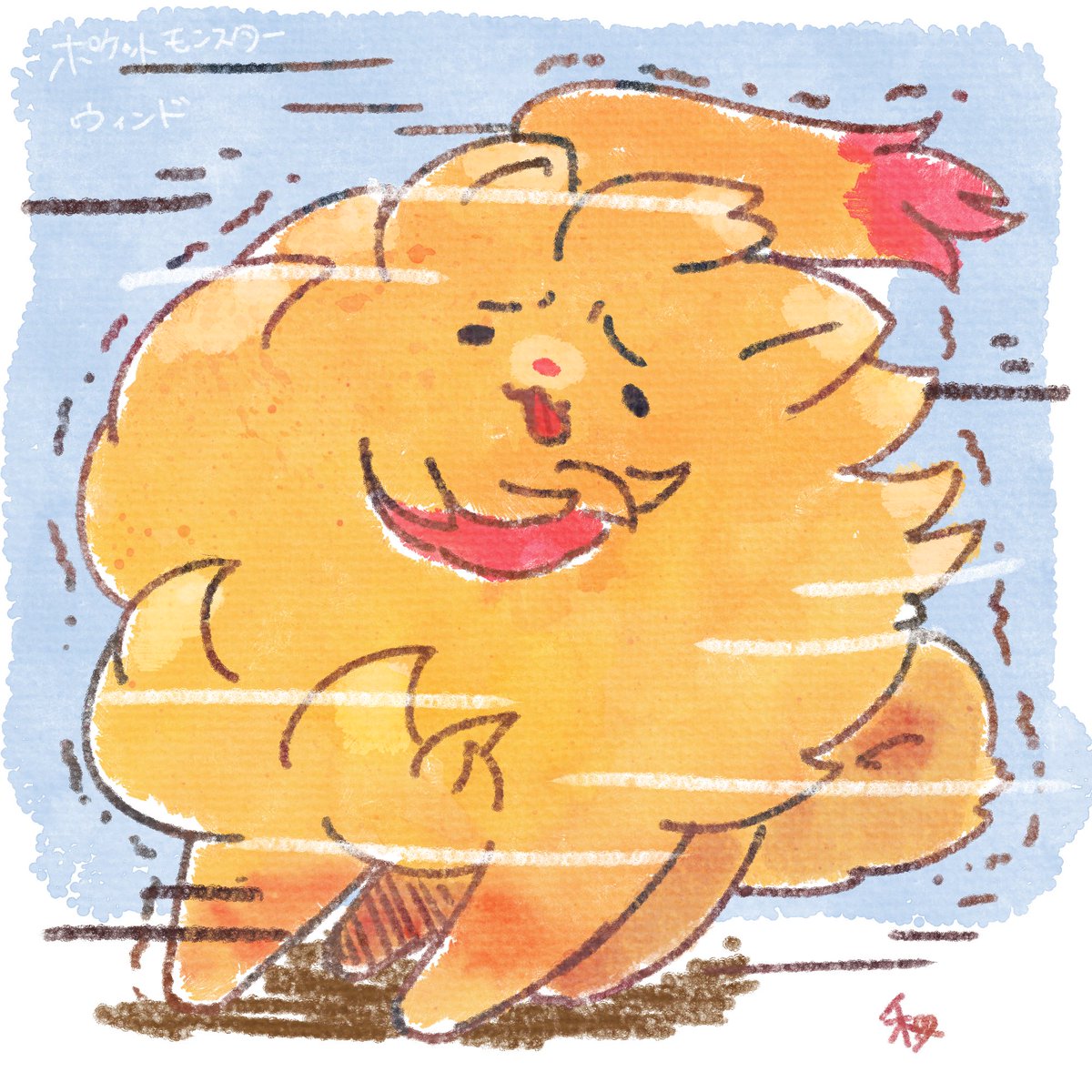 「ポケモンウィンドでのポムケンを描きました。 #ポケモン風波 #ポケモンデー」|SkebをはじめたVtuberの小鳥遊日和さんのイラスト