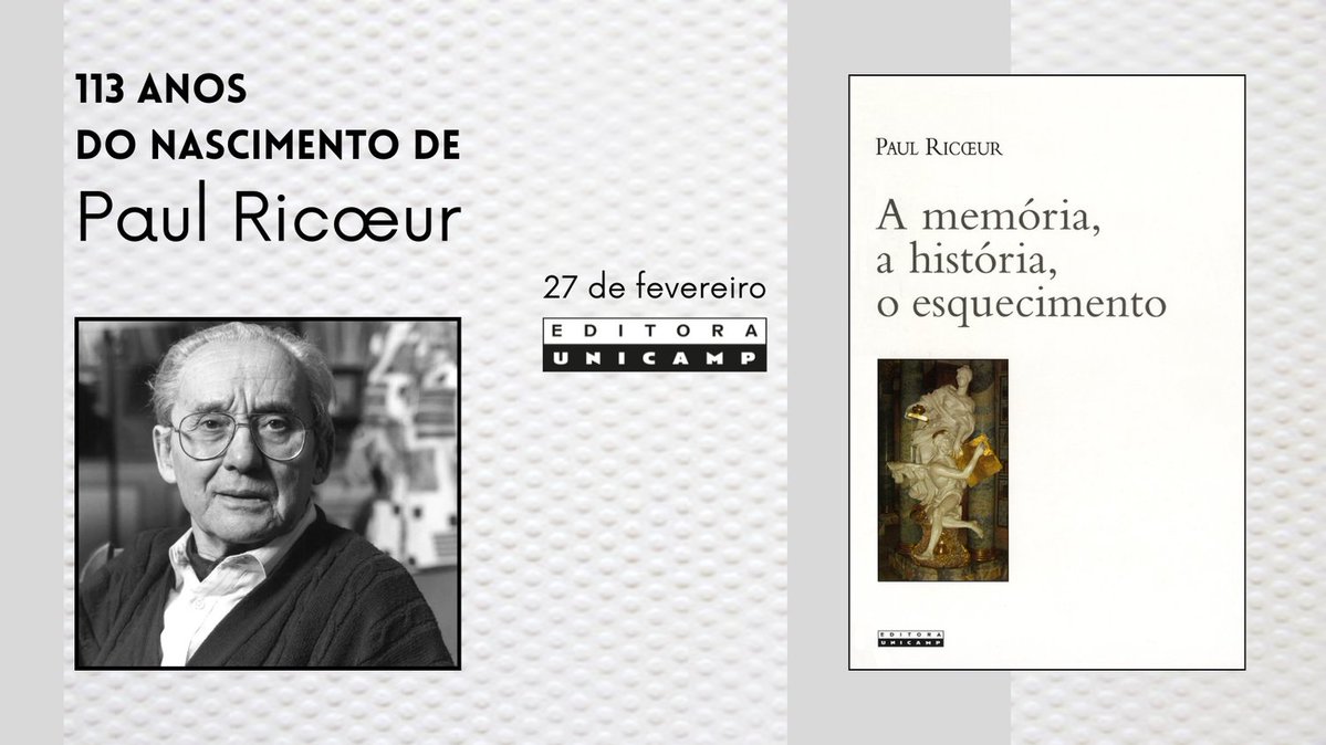 Hoje, 27 de fevereiro, comemoramos os 113 anos do nascimento de um dos filósofos mais importantes do século XX. Paul Ricoeur foi uma figura central nos campos da hermenêutica e da fenomenologia, exercendo forte influência sobre o pensamento contemporâneo. encurtador.com.br/qHbl