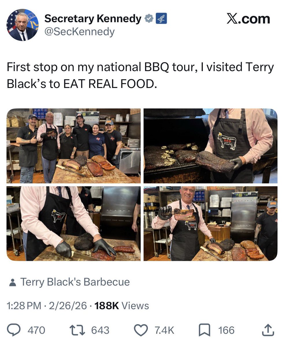 Terry Black’s brisket on the taxpayer’s dime for me, liver for you!