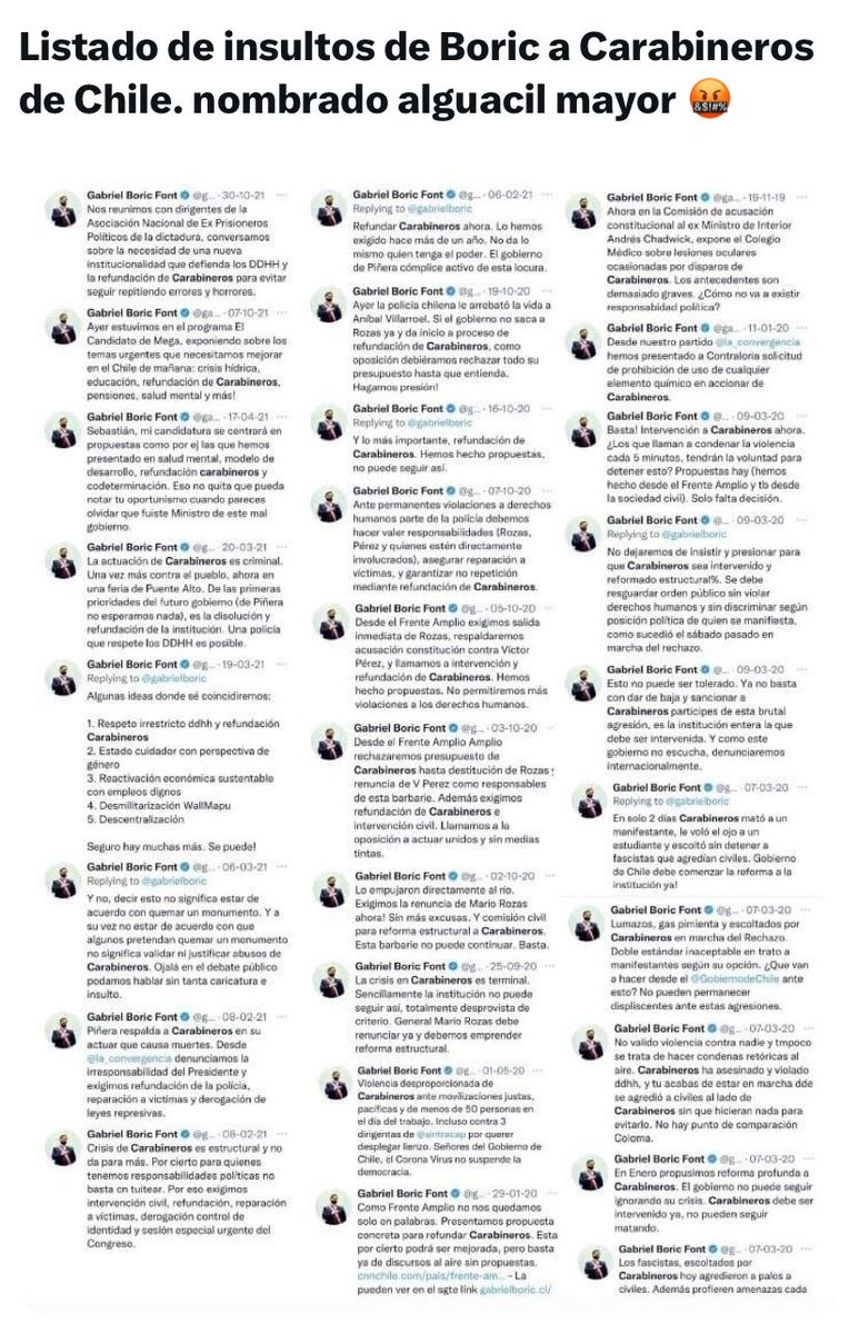 Lean lo que el "Alguacil Mayor" opina de los que le chupan las medias... el Director General de <a href="/Carabdechile/">Carabineros de Chile</a> debería tener un poco mas de dignidad... lo que hizo es una afrontar a su gente y para los chilenos con el corazón bien puesto 🇨🇱