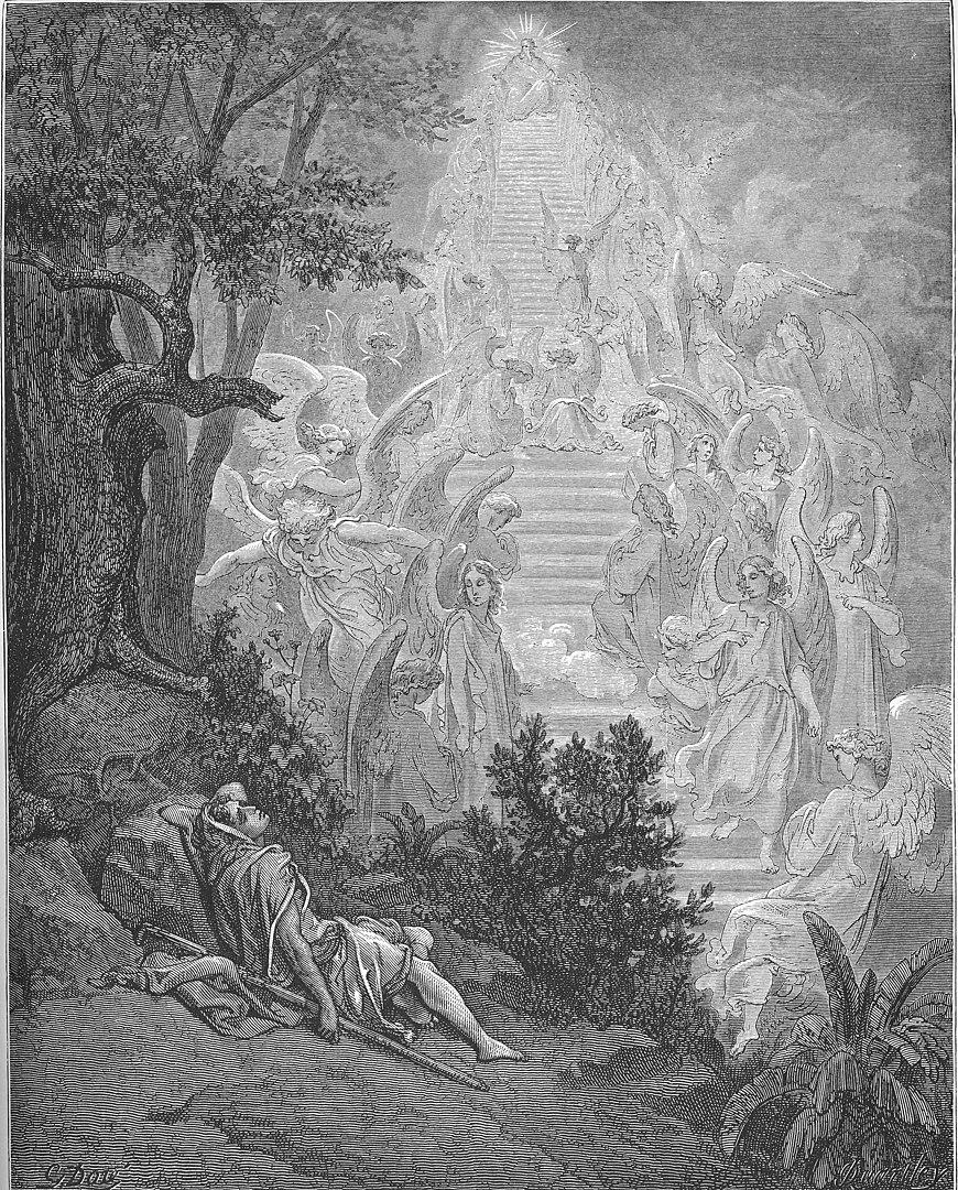 J A C O B

"And he dreamed, and behold a ladder set up on the earth, and the top of it reached to heaven: and behold the angels of God ascending and descending on it."
Genesis 28:12