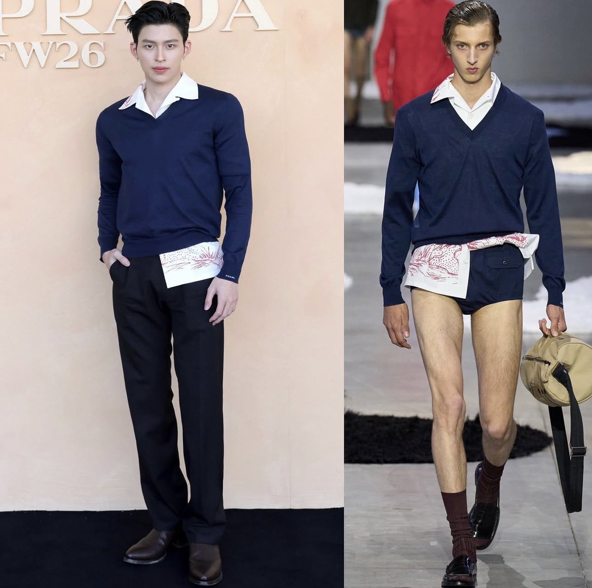 ชุดวันดูโชว์ที่น้องปอนด์บอกว่าจริงๆชุดมันเป็นกางเกงขาสั้น แต่เป็นเพราะอากาศหนาวเลยใส่ขายาวดีกว่า ก็คือเพิ่งรู้ว่ากางเกงขาสั้นขนาดนี้ ดีแล้วลูกที่ใส่ขายาว 🥹