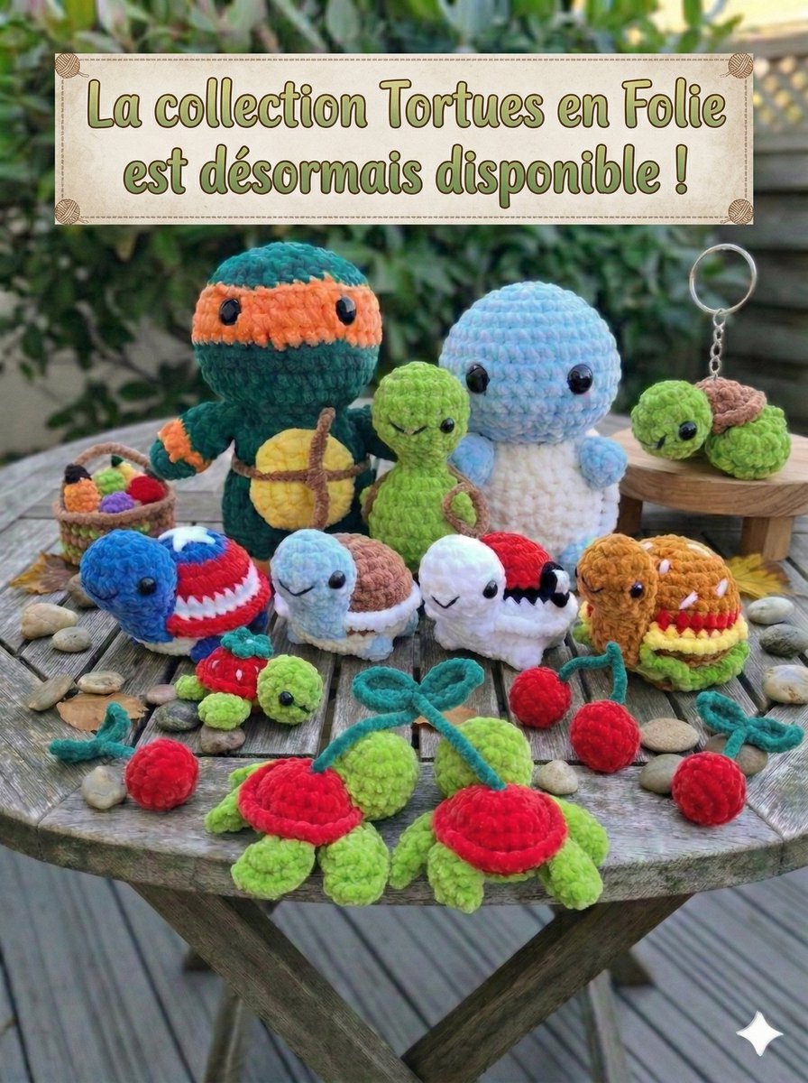 ✨️ANNONCE✨️

La collection Tortues en folies est là !

Cadeaux 🎁 :
* le code TURTLE :  10% de réduc jusqu'à dimanche soir ( collection seulement )
* le code TORTUE pour 2 Tortues achetées la 3ème offerte ( la - chère des 3 valable sur toute la catégorie Tortues )

RT un