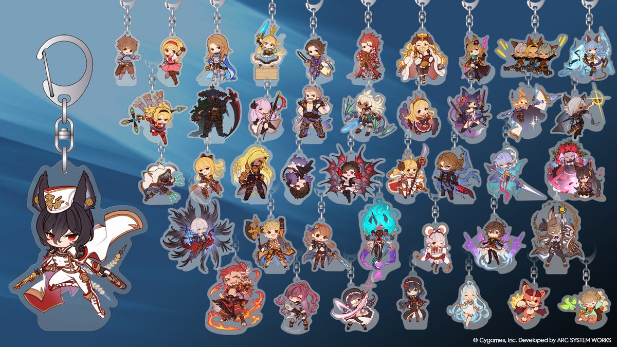 Cygames_goods's tweet image. The #GBVSR acrylic keychain collection includes 43 items: the entire playable roster and characters like Lyria, Vyrn, and Rein! Can you collect them all?

🛍️ Available to pre-order until 11 p.m., Mar 9 (PT):
cystore.com/Form/Product/P…

Global shipping available via @Buyee!

#CyStore