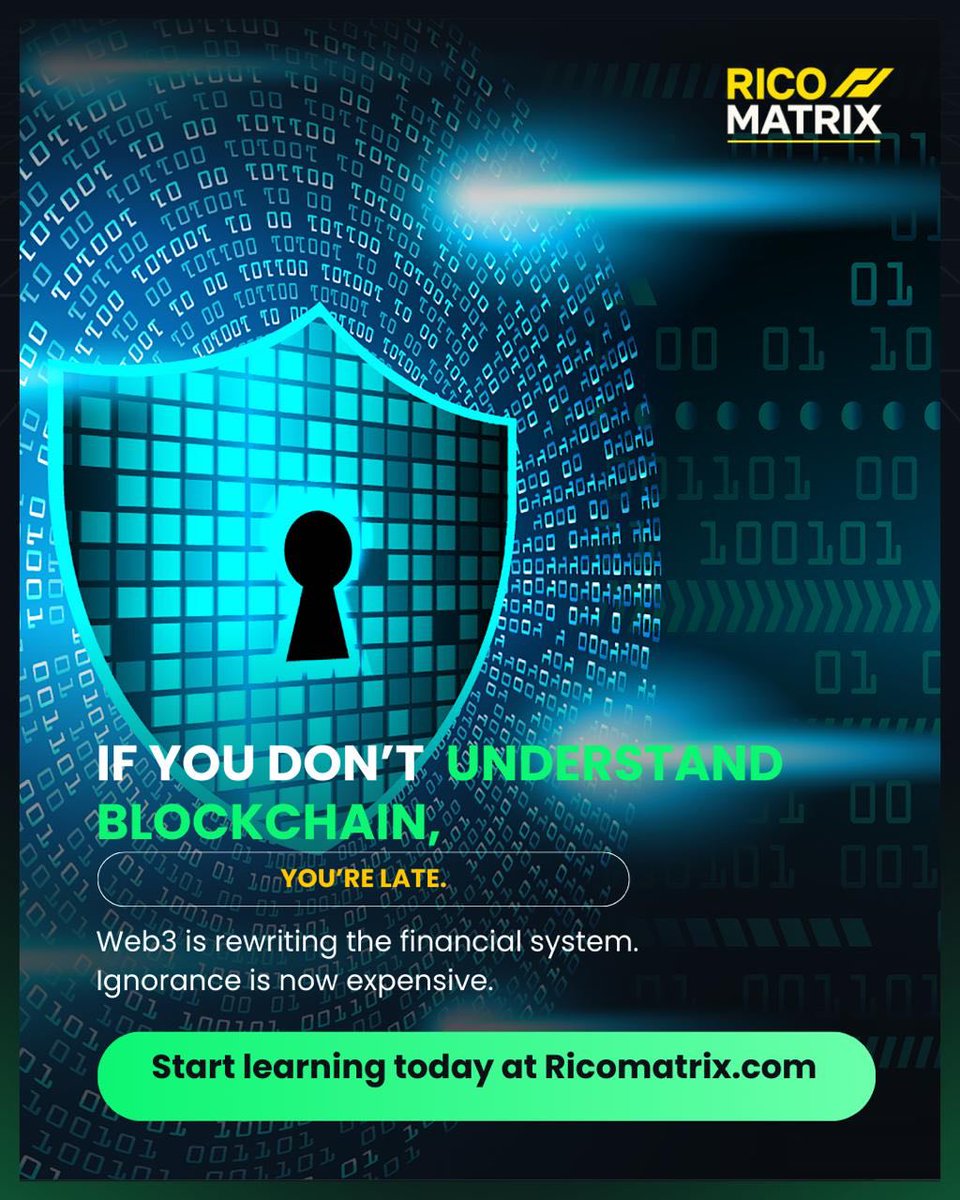 ricomatrixdapp's tweet photo. Don’t get left behind in the digital revolution, understand blockchain, master Web3, and position yourself for the future by joining Rico Matrix today and start learning skills that can transform your income 💰💵💶💴💷. 

#RicoMatrix #Blockchain #Web3 #LearnToday #FutureReady https://t.co/Aqv3C2MMxl