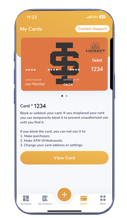 lookoutcu's tweet photo. Lost your card? Traveling? Want real-time alerts? 💳

With CardNAV, you can block/unblock your card, set alerts, control spending &amp; more — all from the Lookout app.

Learn more:
 https://t.co/p0X1IYI90Q https://t.co/a4vNdJw9L7