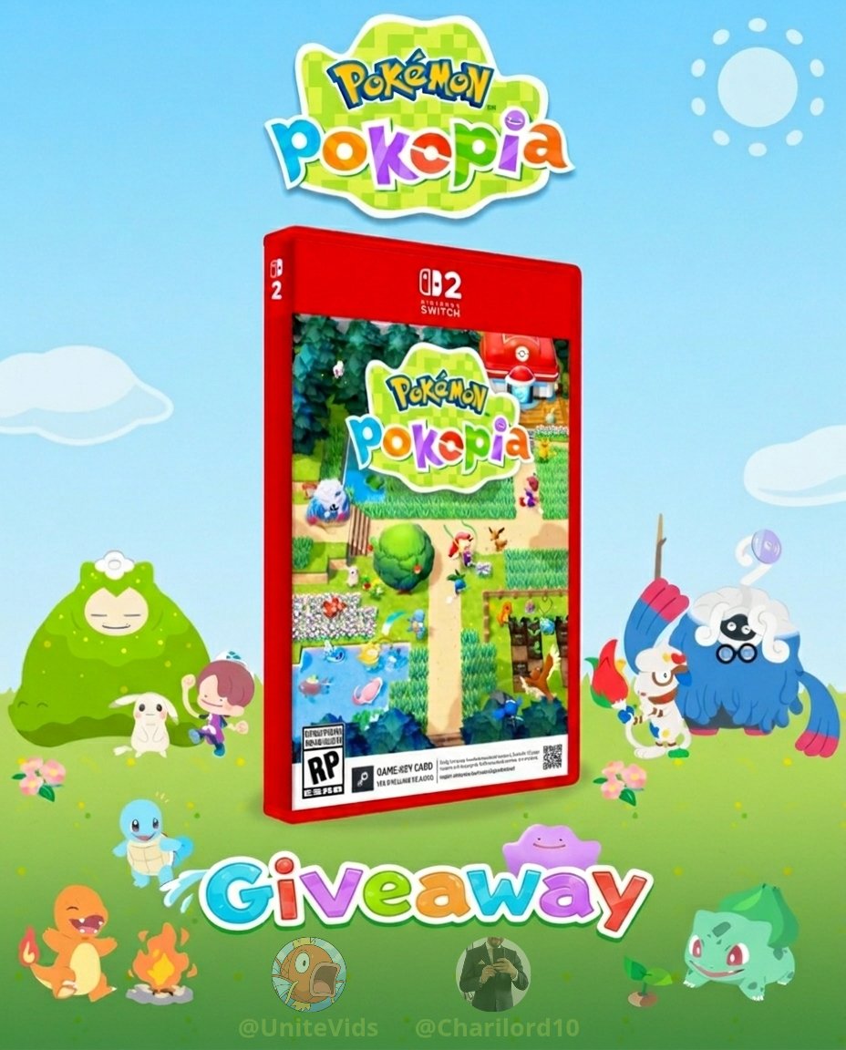 🌟POKÉMON POKOPIA GIVEAWAY🌟

🍀✨One lucky winner will obtain a Key/Gift Card for Pokémon Pokopia

-How to enter-
💗Like and Repost
👤Follow @Unitevids &amp; <a href="/Charilord10/">Charilord</a> 
💬Comment your favorite Pokémon! 

📣Winner will be announced on March 4!