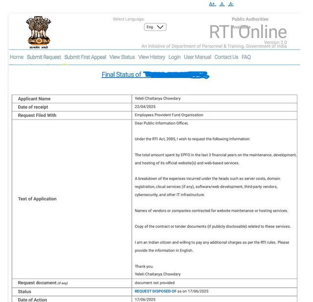 omkartwts's tweet photo. EPFO spent ₹84.96 Cr (2022–23), ₹99.52 Cr (2023–24) and ₹1.53 Cr (2024–25) on website &amp; IT.

Yet the app barely works. It’s hard to even open and check details.
Password changes on the website don’t reflect across the platform immediately.
@officialepfo https://t.co/F1y43DtiBx
