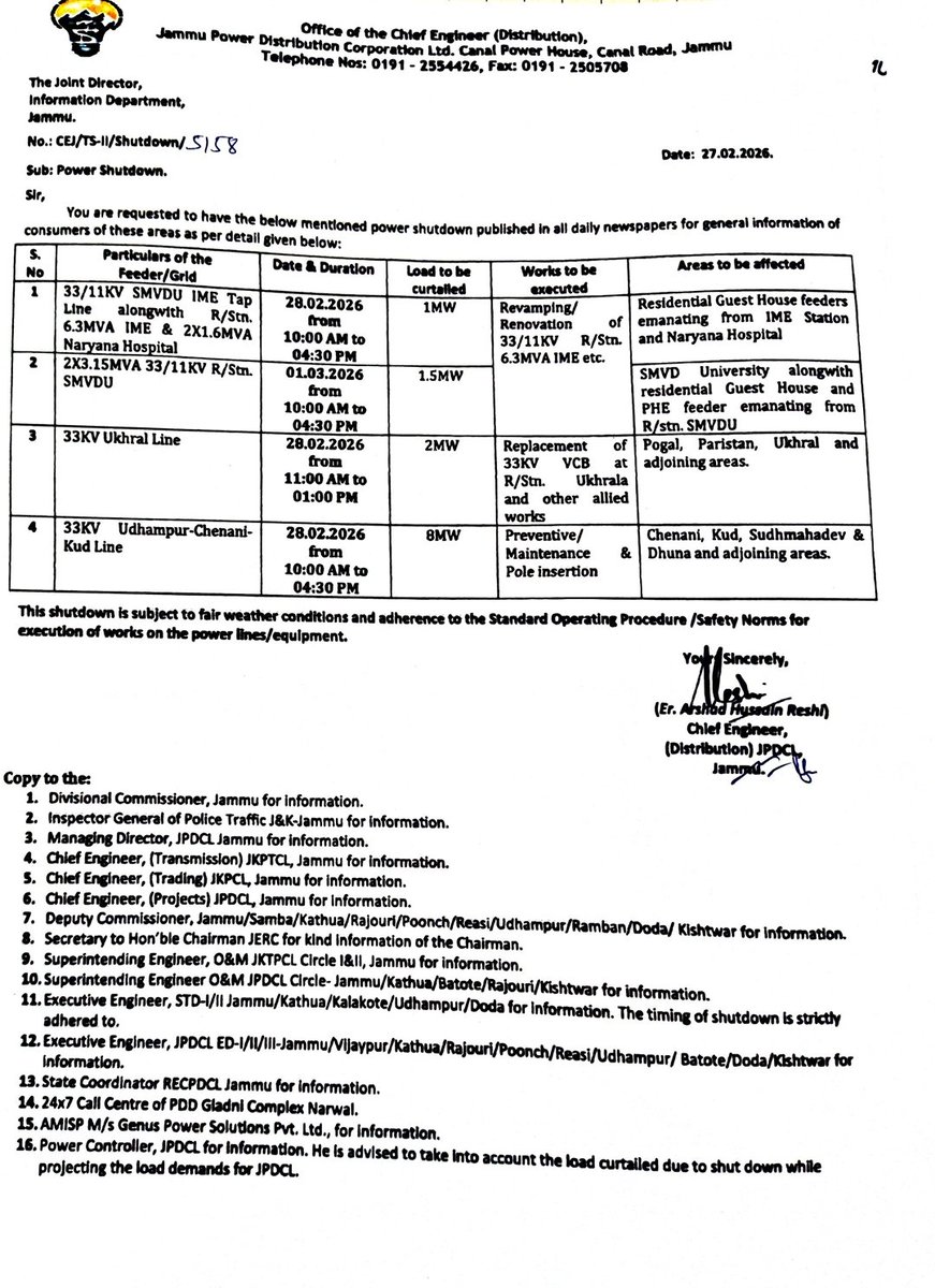 Jammu Power DISCOM tweet media