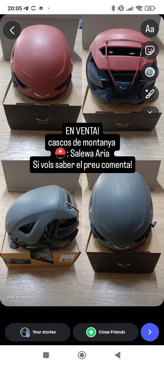 MarioRoma16's tweet photo. Bonees, venc aquests cascos de Salewa es indiferent d'on siguis es pot enviar.
Si t'interessa comenta!! https://t.co/Dnj4ypIhxD