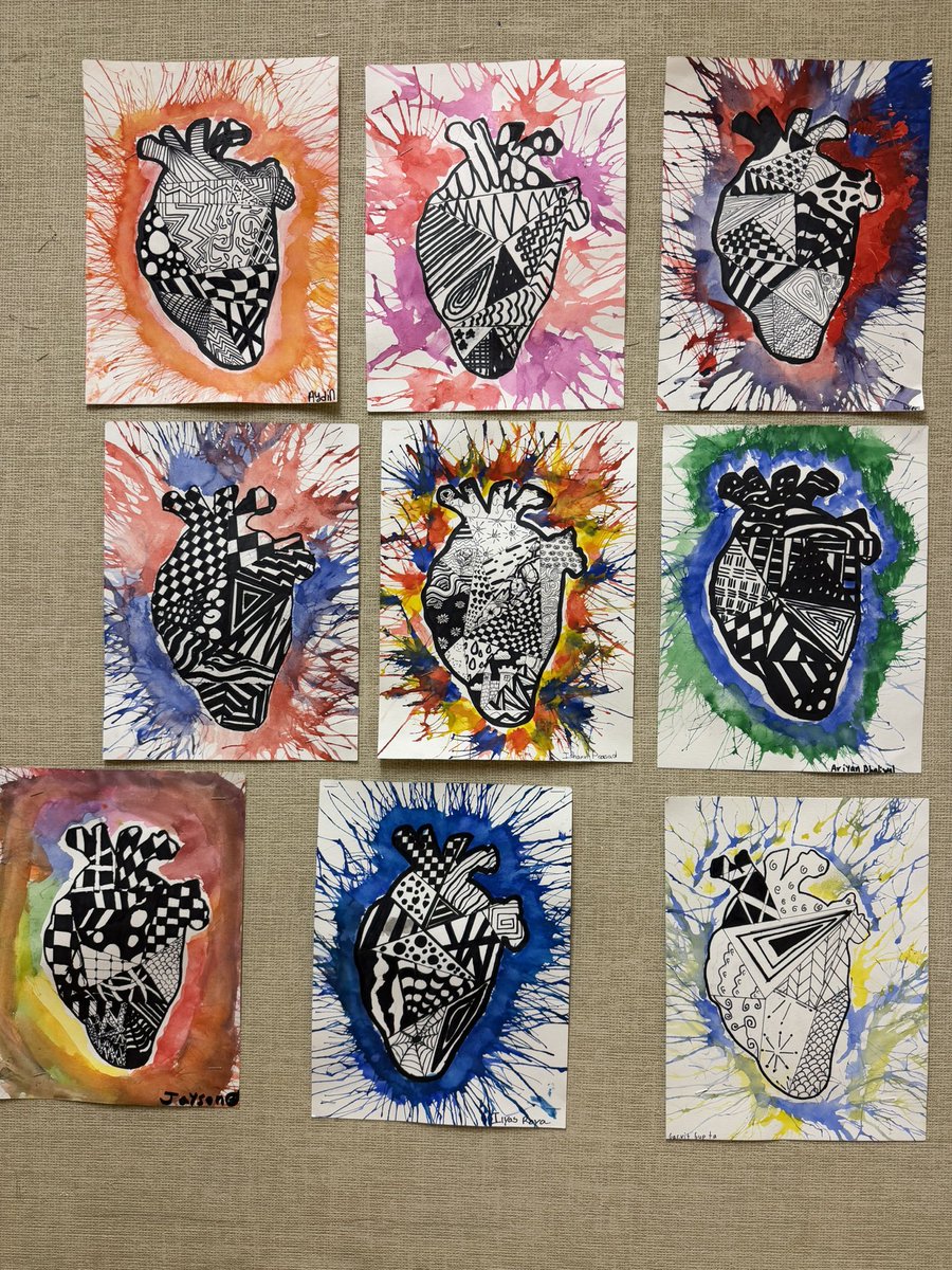 SaveenGrewal's tweet photo. Grade 7 art- they did a great job #sd36 #sd36learn #classroom @goldstonepark @SFUalumni @sfueducation @UBCEducDev https://t.co/nw735zDagw