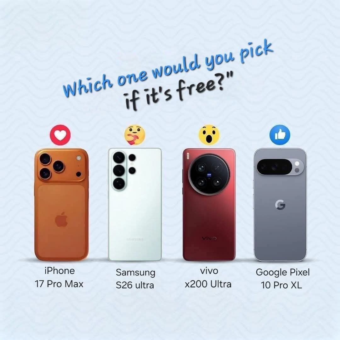 It's free just take one 📱

Which one would you pick?