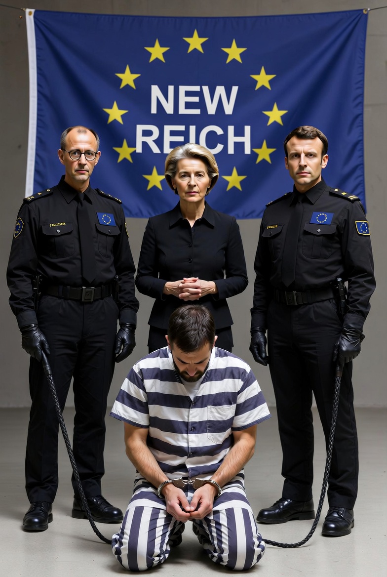 <a href="/Cercle_Aristote/">Cercle Aristote</a> Chers amis patriotes, voilà l'avenir que nous réserve l'UE⤵️.
Vous n'êtes d'accord avec le Reich, vous serez encabanés.
Il faut détruire cette folie totalitaire.
Je n'en reviens pas qu'il y ait encore des fous pour vouloir rester dans ce "truc".
Tirons-nous, FREXIT, vite.