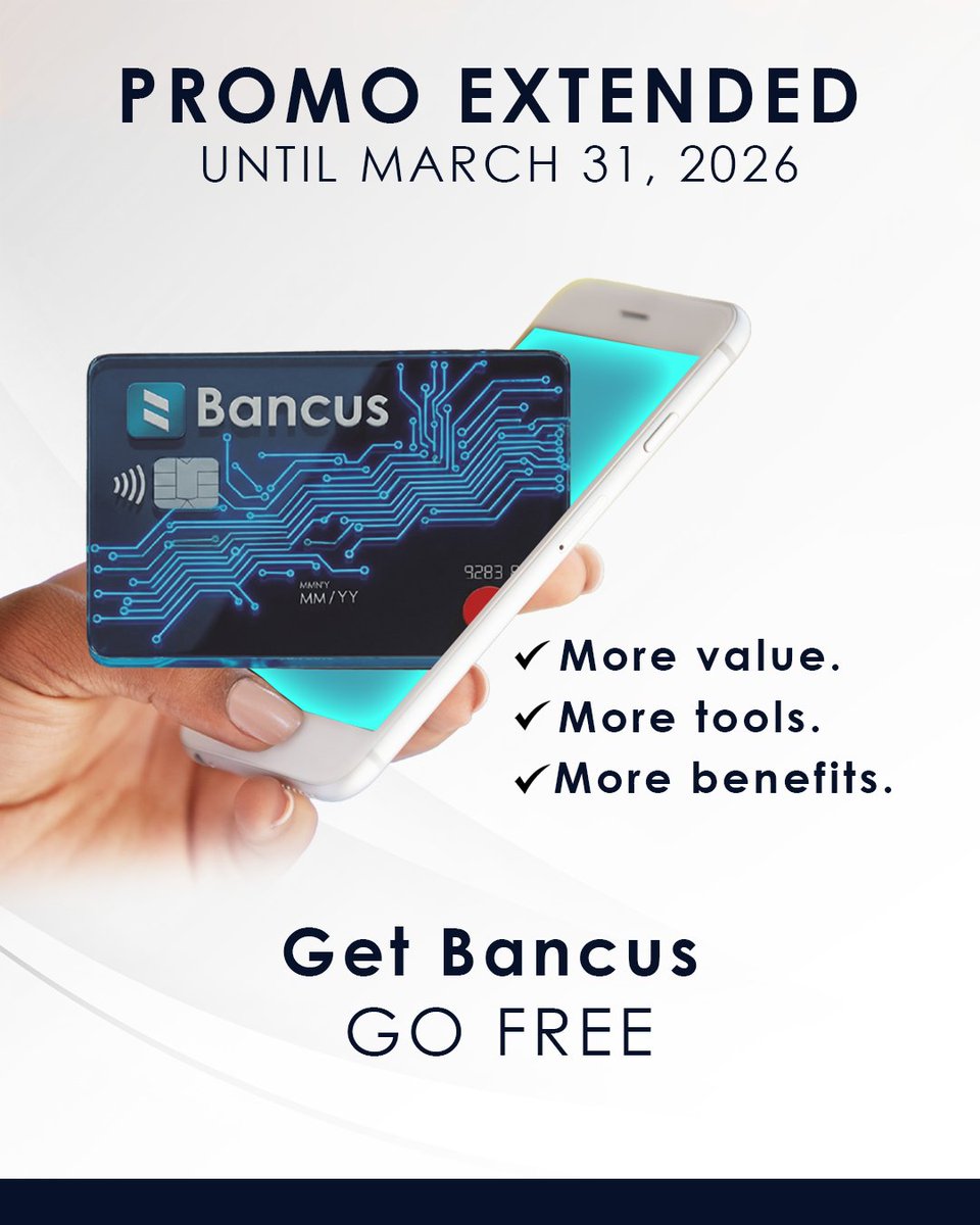 🚨 #PROMO EXTENDED UNTIL MARCH 31, 2026!🚨

🎁 Get Bancus GO FREE

When you purchase your Bancus ONE (plastic) or Bancus ONE ELITE (metal), you receive Bancus GO completely FREE.

Simple as that.

What’s included?

✅ Your physical card ready for everyday use
✅ Your digital card