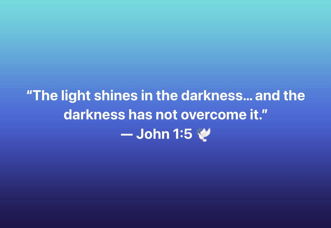 Darkness WILL NOT overcome you. #FaithTalk995