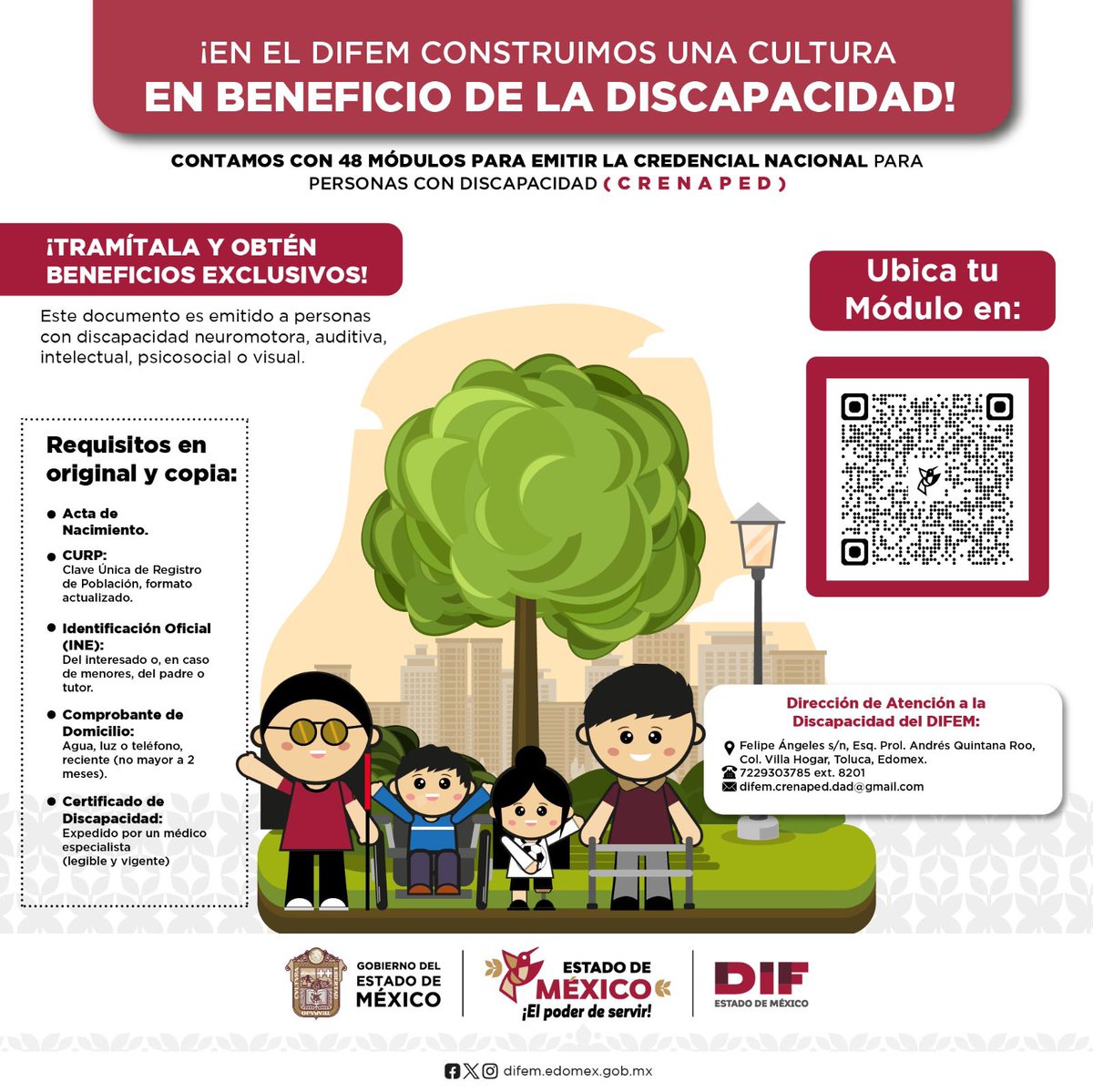 La inclusión no es solo un principio, es una tarea constante. En coordinación con el <a href="/DIFEM_/">DIF Estado de México</a>  impulsamos acciones que aseguran el acceso pleno a derechos y beneficios para las personas con discapacidad, a través de la Credencial Nacional para Personas con Discapacidad (CRENAPED).