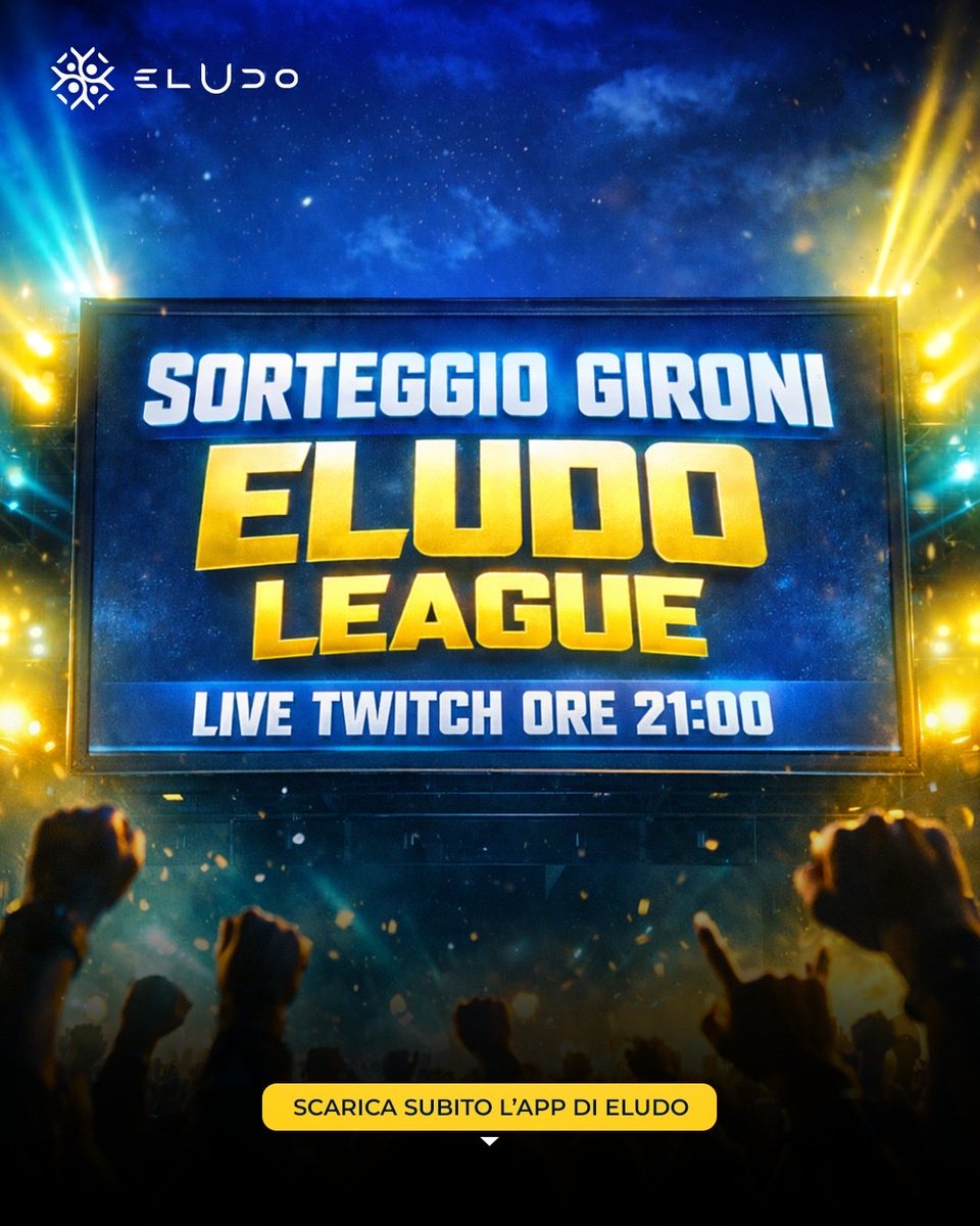 Stasera ore 21.00 

🎮 Sorteggio dei gironi per la Season 2 della eLudo League Pro Club 🎮

145 ➡️ richieste di partecipazione ricevute
126 📄 squadre regolarmente iscritte 

Non possiamo far altro che ringraziare tutti voi💪

Vi aspettiamo sul canale twitch di eludo