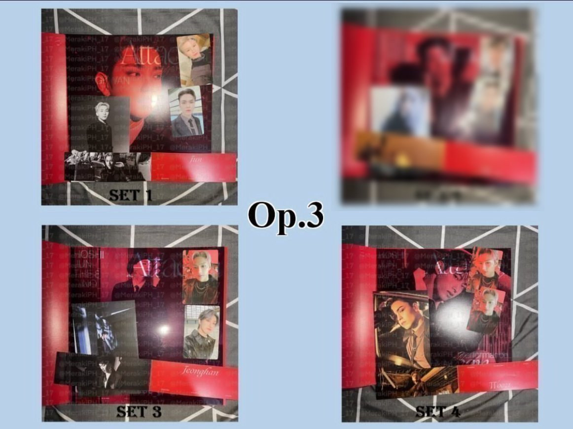 MerakiPH_17's tweet photo. [ONHAND]      

Unsealed Attacca Albums   
დ ₱380 / set + LSF   
დ DOP: 5 days after reservation   
დ MOP: GCash | Paymaya | Paypal      

DM this tweet to order 💌 https://t.co/qdqvPqp77K