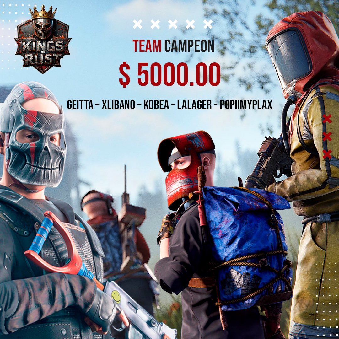 ¡Ganamos el primer puesto en <a href="/Kingsofrust2026/">KingsofRust</a> ! 🏆✨ Gracias infinitas a mi team, que le puso tantas ganas, pasión y horas para hacer esto posible <a href="/xLibano_/">✪ Libano</a> <a href="/PopiiMyPlax/">PopiiMyPlax</a> <a href="/kobea_/">kobea</a> <a href="/LagerTW/">Lager</a> 💪❤️ También agradecida al máximo a <a href="/SiDeRaLDotA/">SiDeRaL</a> y <a href="/latampower/">Latam Power</a> por la invitación🫶