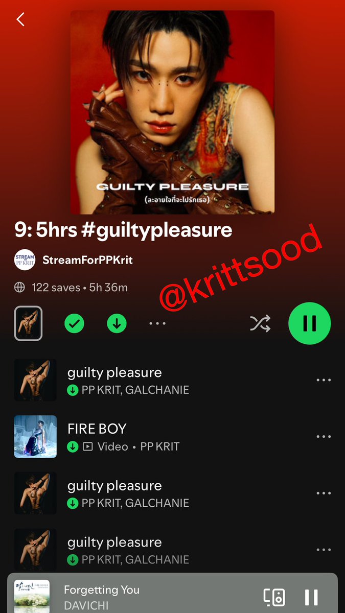 Krittsood's tweet photo. แต่เพลยลิสต์จากทีมสติ๋มดีจริงนะ มีเพลง
เพราะๆ คอยแทรกให้ เปิดสลับๆ ไป ฟังได้เรื่อยๆ ใครไม่อยู่ในทีมก็สามารถเอาไปเปิดทิ้งไว้ได้นะ

#StreamForPPKrit
#ppkritt #พีพีกฤษฏ์ 
#guiltypleasure https://t.co/P3daoRfexM