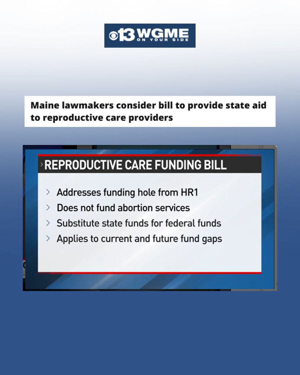 Dozens of Mainers testified in support of a bill that would help safeguard access to essential reproductive and related care this week. 

Check out coverage of the day from WGME here: buff.ly/Cc0ZX5J 

#MePolitics