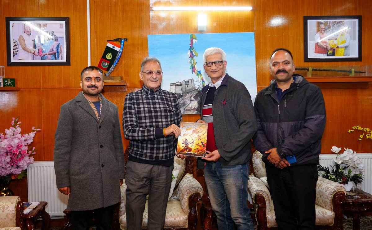 lg_ladakh's tweet image. Shri M.T. Arvind, Chief Innovation Officer, IIT Jammu, along with Prof. Ankit Kathuria, Dean Alumni and Corporate Relations, IIT Jammu, called on Lt. Governor Shri @KavinderGupta at Lok Niwas, #Leh. They discussed the establishment of a Satellite Campus of IIT Jammu in #Ladakh,