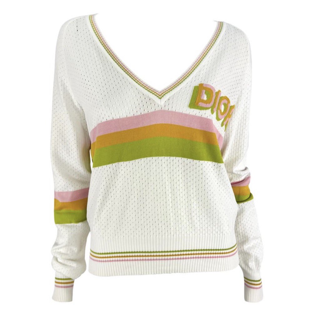 ashanti in ss04 christian dior by galliano sheer knit logo v-neck